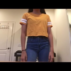 yellow crop top